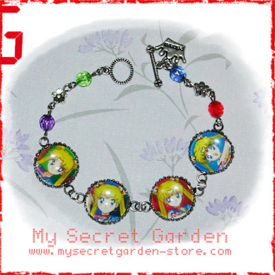 Sailor Moon R Pretty Soldier  美少女戦士 Usagi Tsukino anime Cabochon Bracelet  Sailor Moon R Pretty Soldier  美少女戦士 Usagi Tsukino anime Cabochon Bracelet